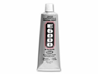 Large tube of E6000 clear adhesive for Tillandsia mounting, with cap attached.