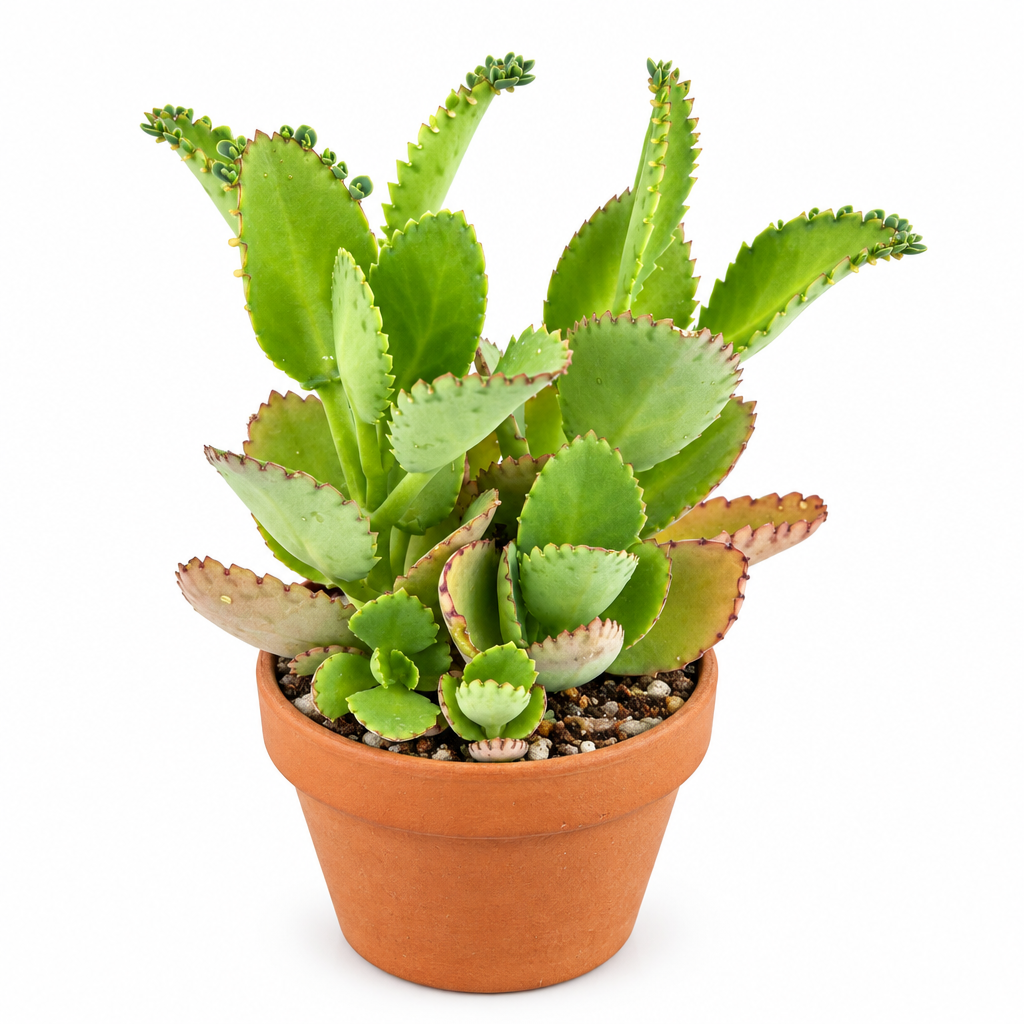 Mother of Thousands directly planted in warm terracotta on white
