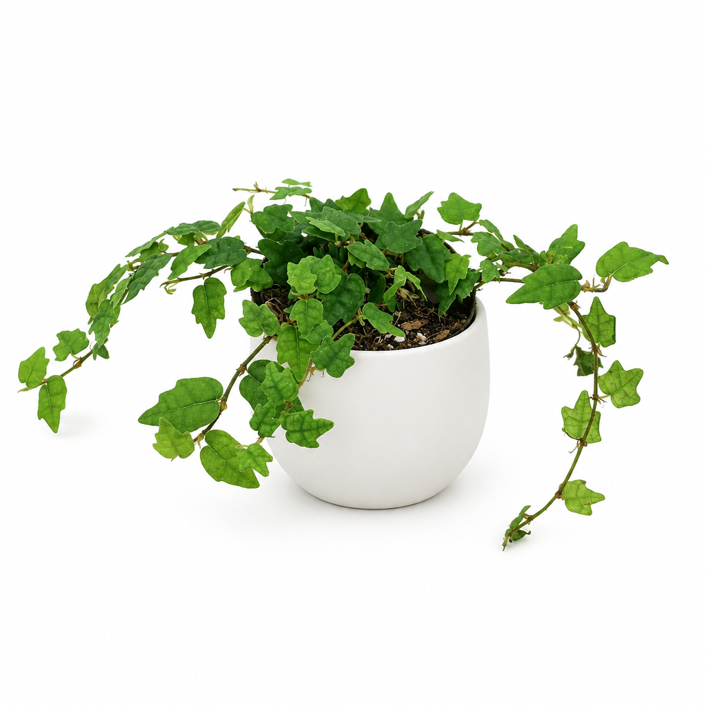 String of Frogs styled in a smooth rounded white decorative cachepot similar to Basel, sold separately