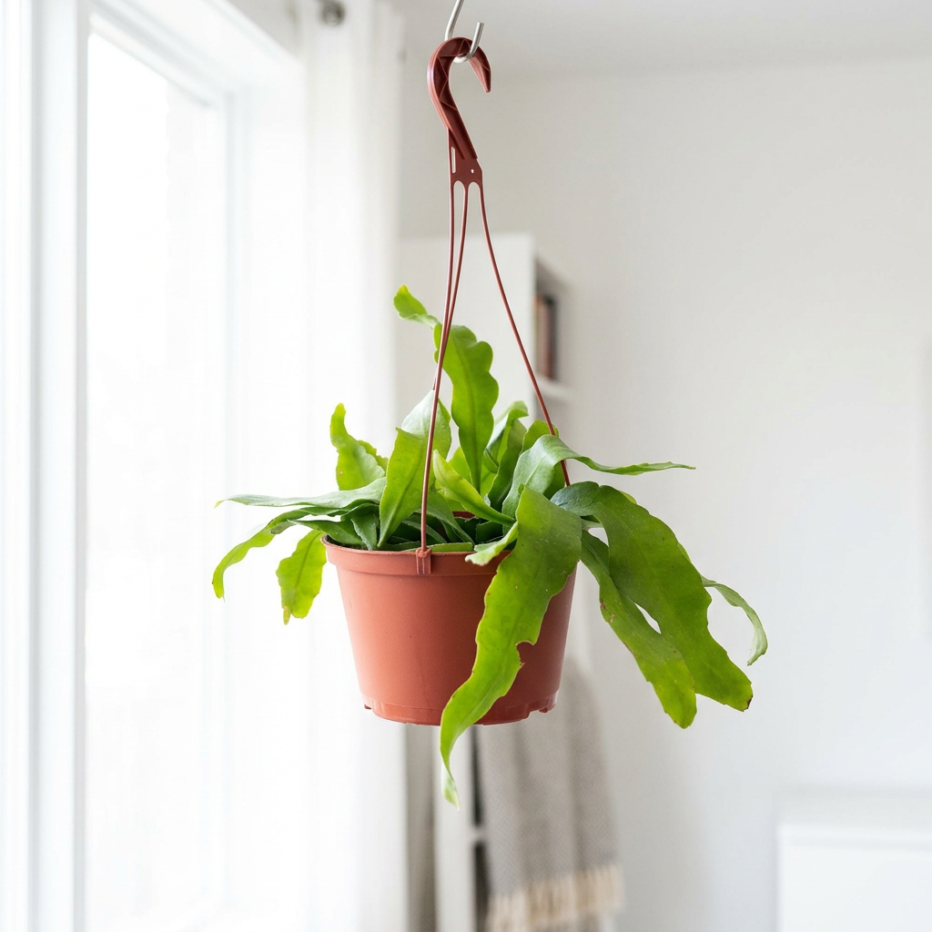 Queen of the Night orchid cactus hanging near a bright indoor window; additional hanging accessories sold separately