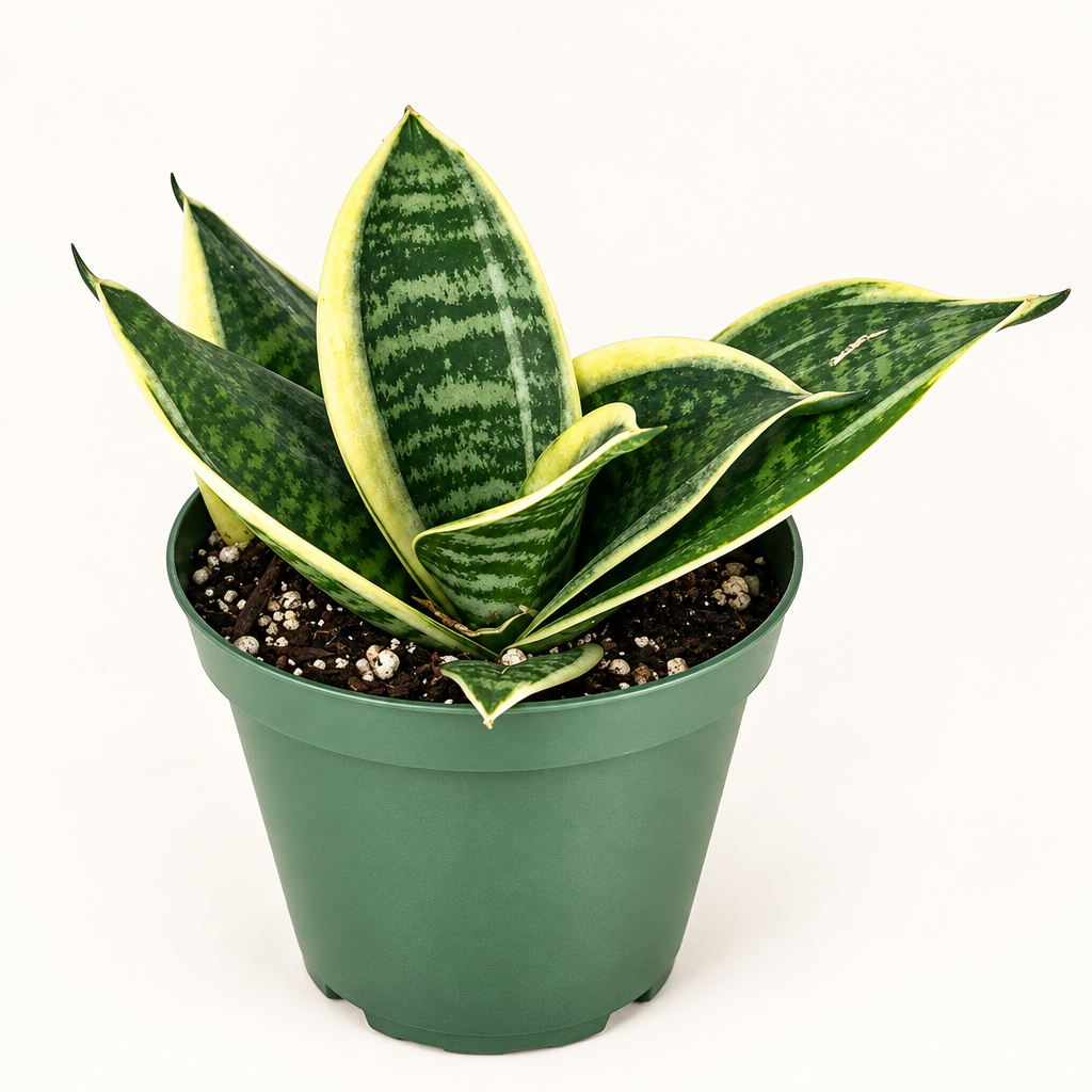 Hahnii Ocean Star snake plant rosette in 4-inch nursery pot